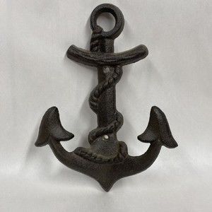 Nautical Cast Iron Anchor Wall Hook Plaque Home Decor